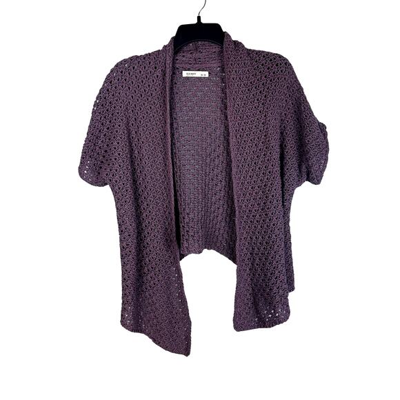 Old Navy Women's Knit‎ Open Front Cardigan Purple Short Sleeve Size Medium - Picture 1 of 6
